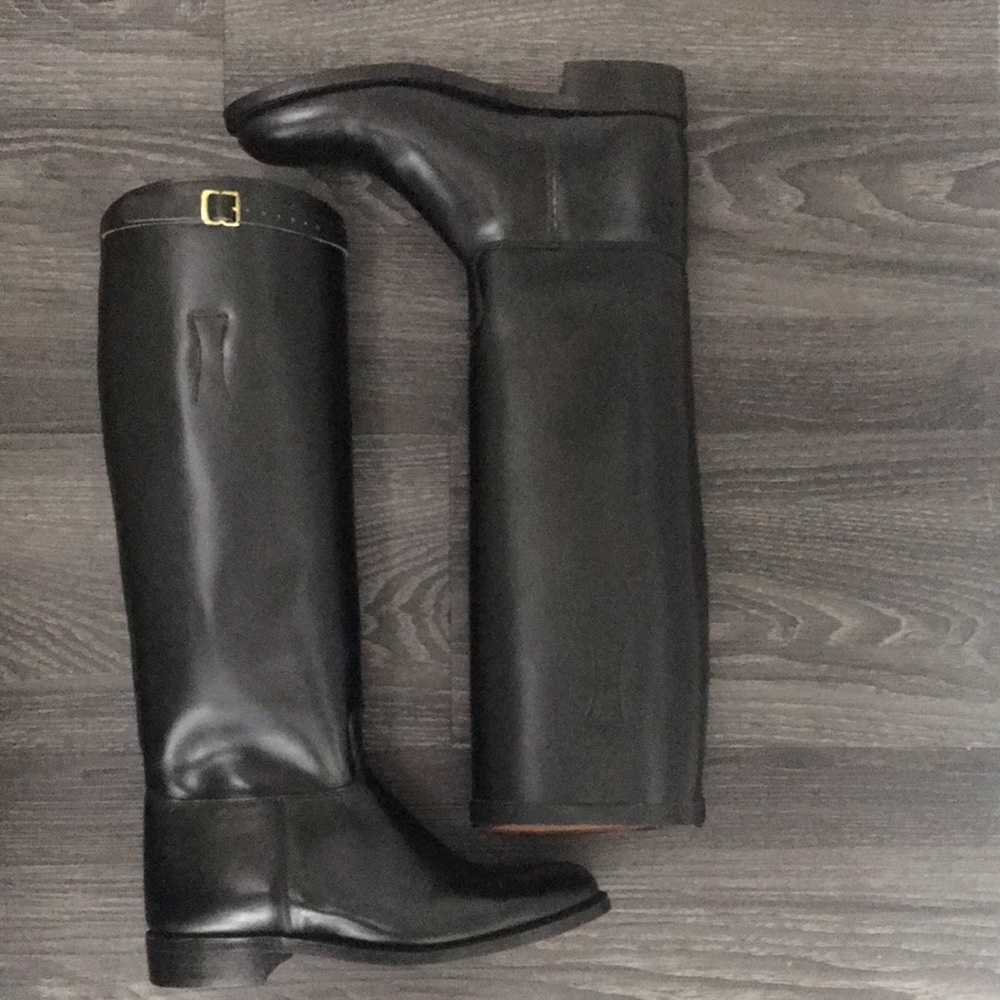 Black Leather Classic Knee-High Riding Boots size 6 1/2 - 7 NWOB